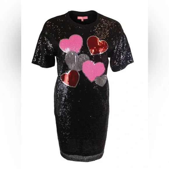 Simply Southern Sequin Heart Dress for Women in Black - Picture 7 of 9